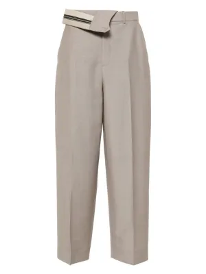 ASYMMETRIC WAIST WIDE LEG TROUSERS