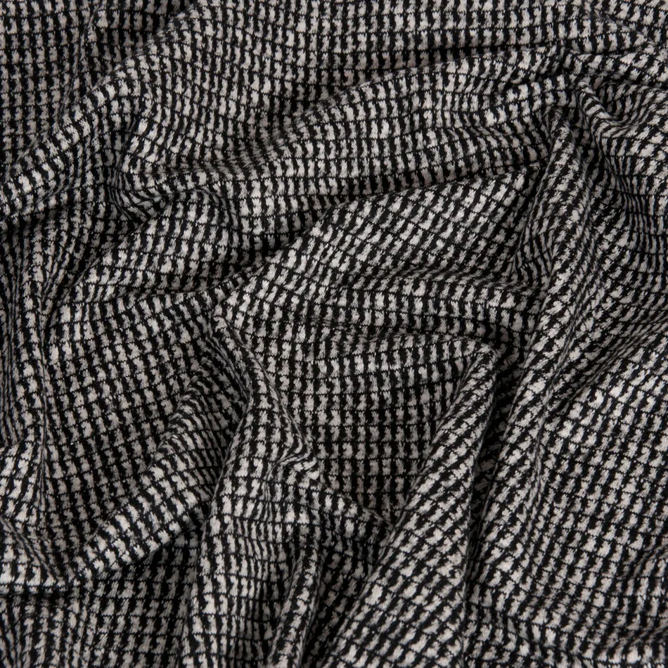 Black and White Bouclé Knit Fabric 1515