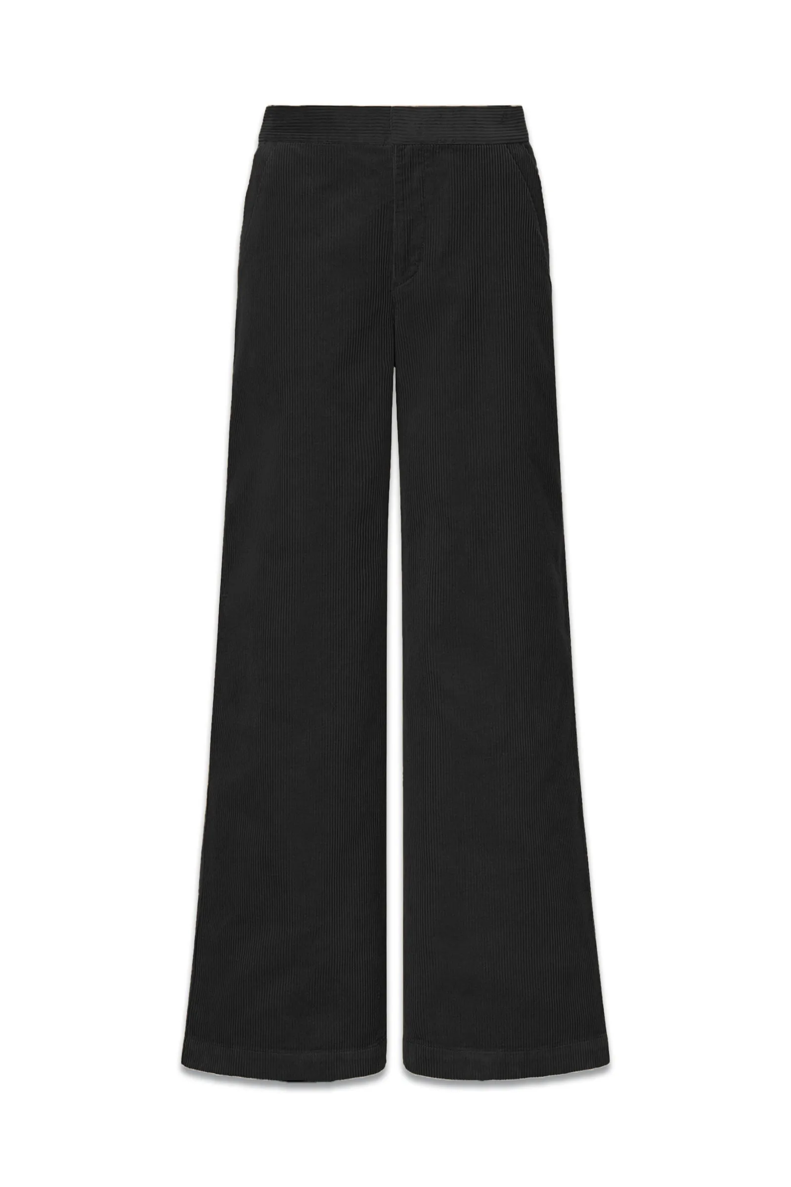 Black Corduroy Wide Leg Trousers