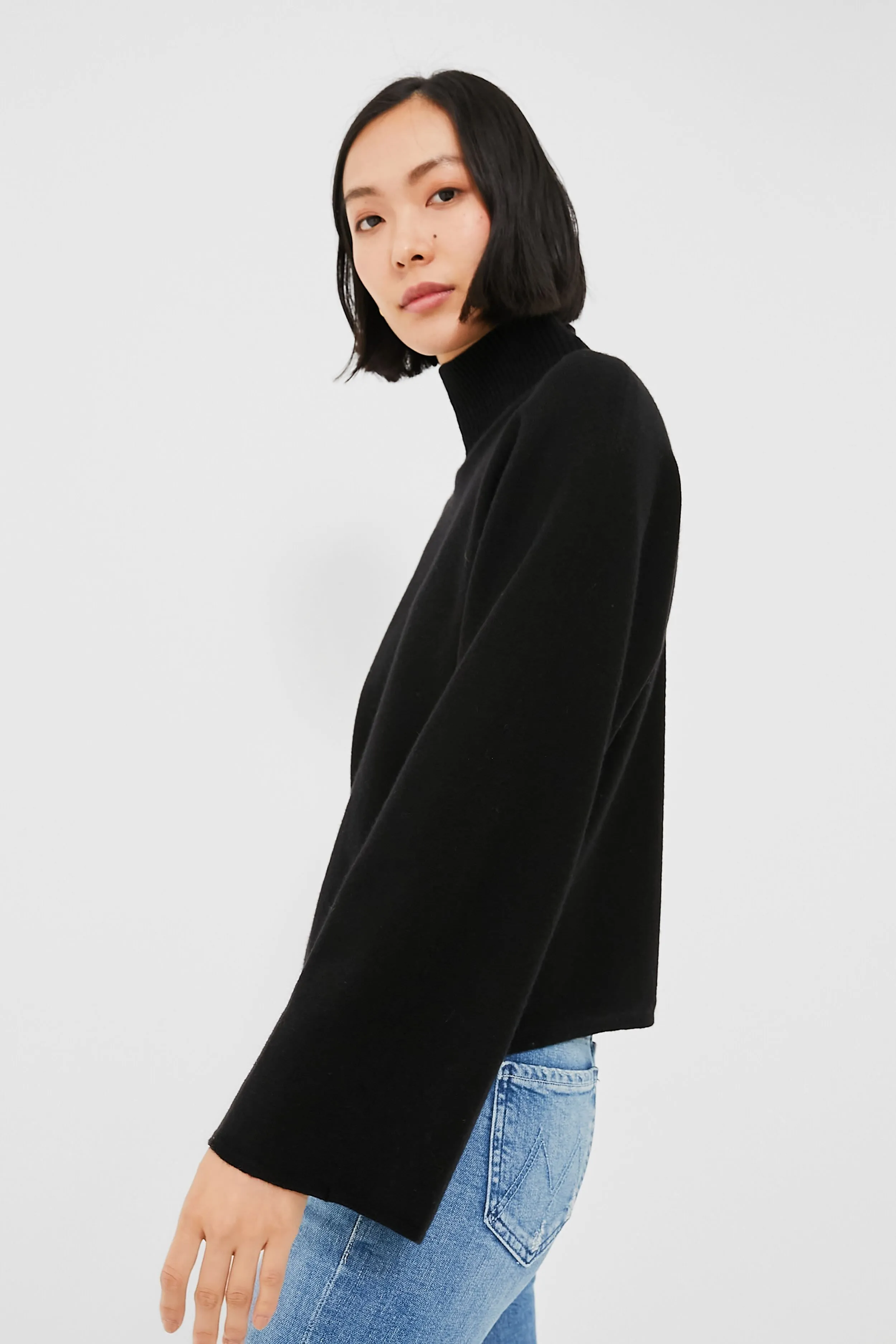 Black Dolman Sleeve Turtleneck