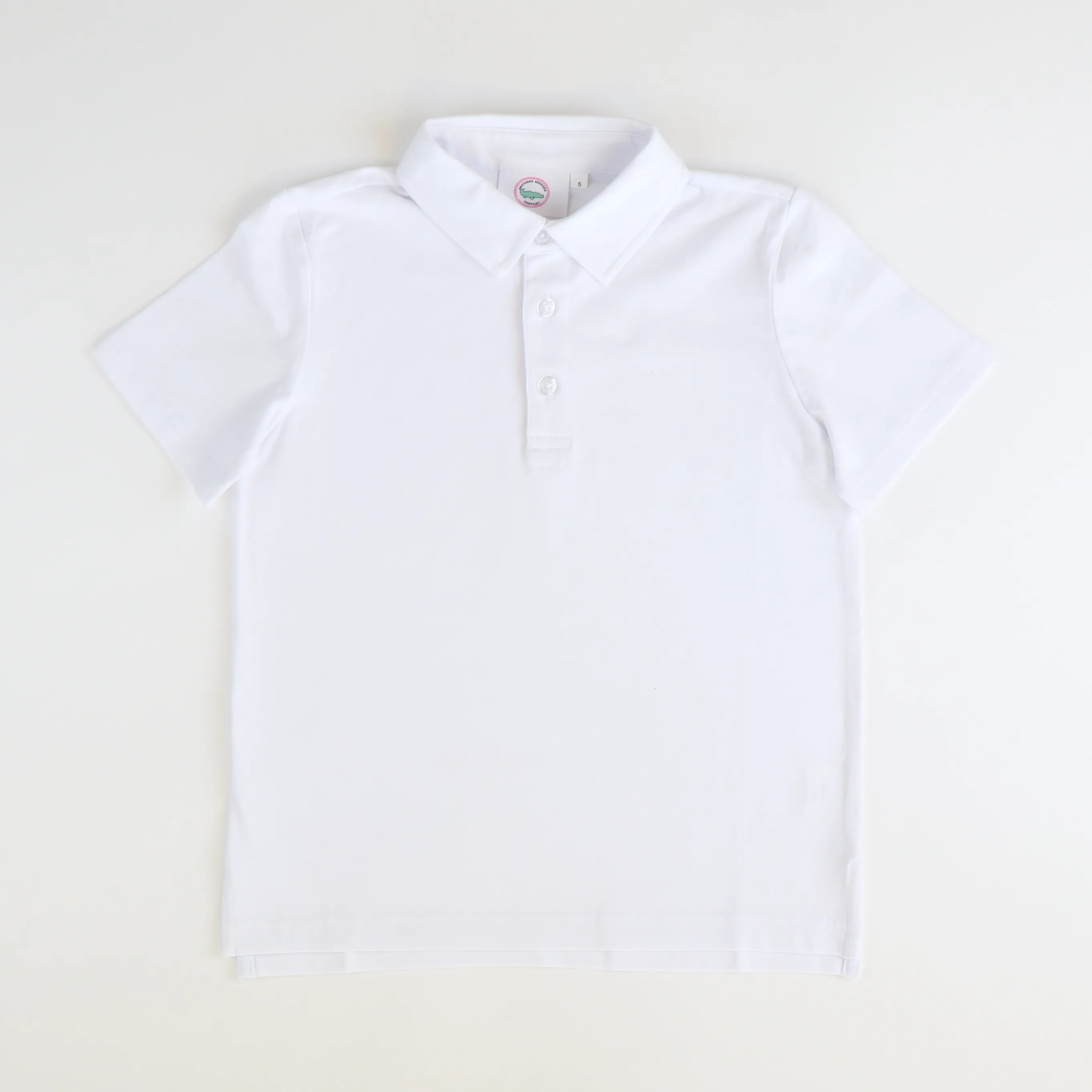 Boys Signature S/S Knit Polo - White Solid