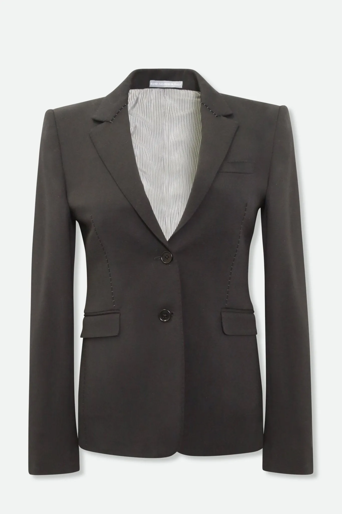 BRUNA HAND STITCHED BLAZER IN ITALIAN WOVEN WOOL