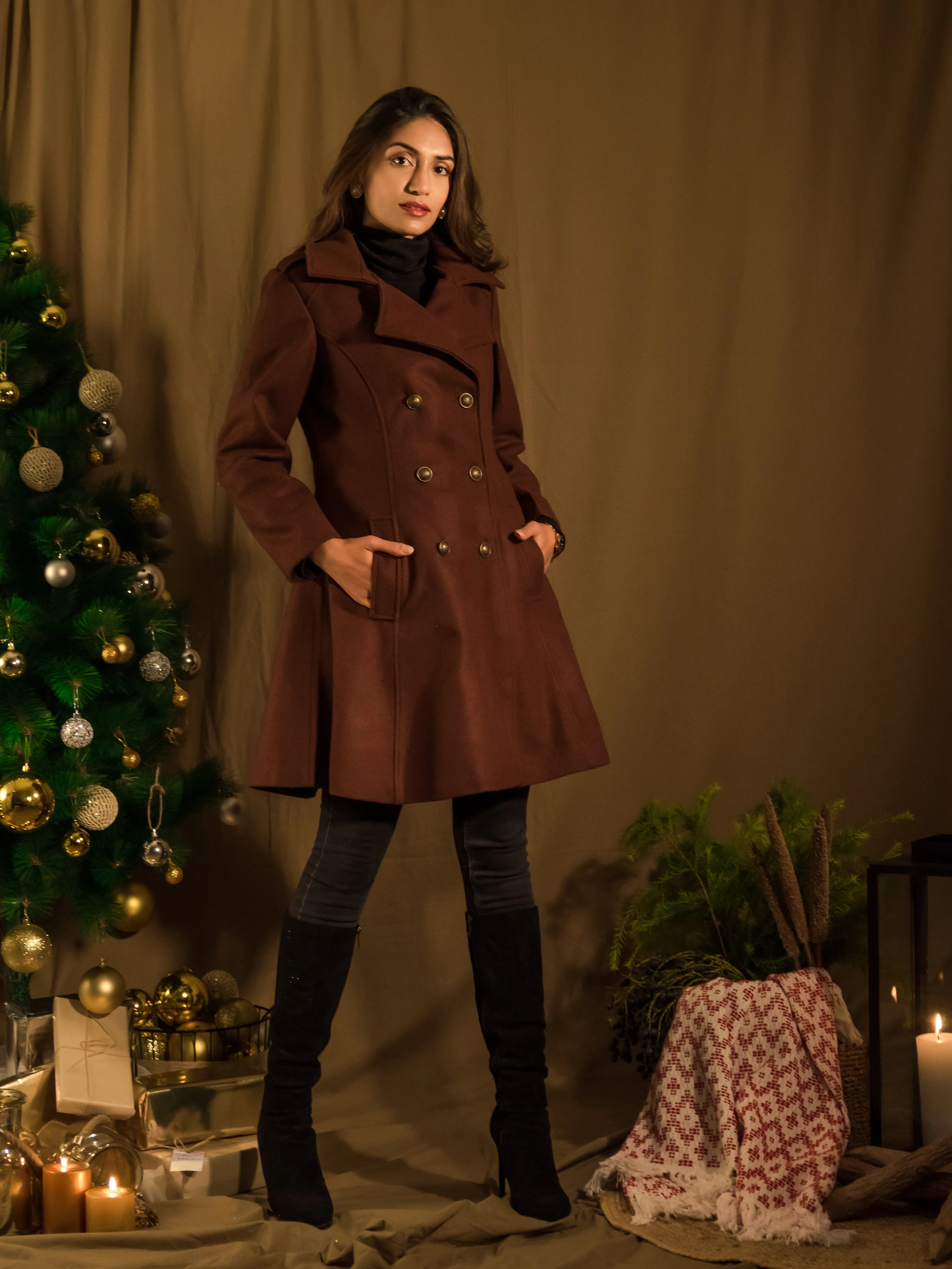 Bruno Brown Wool Coat