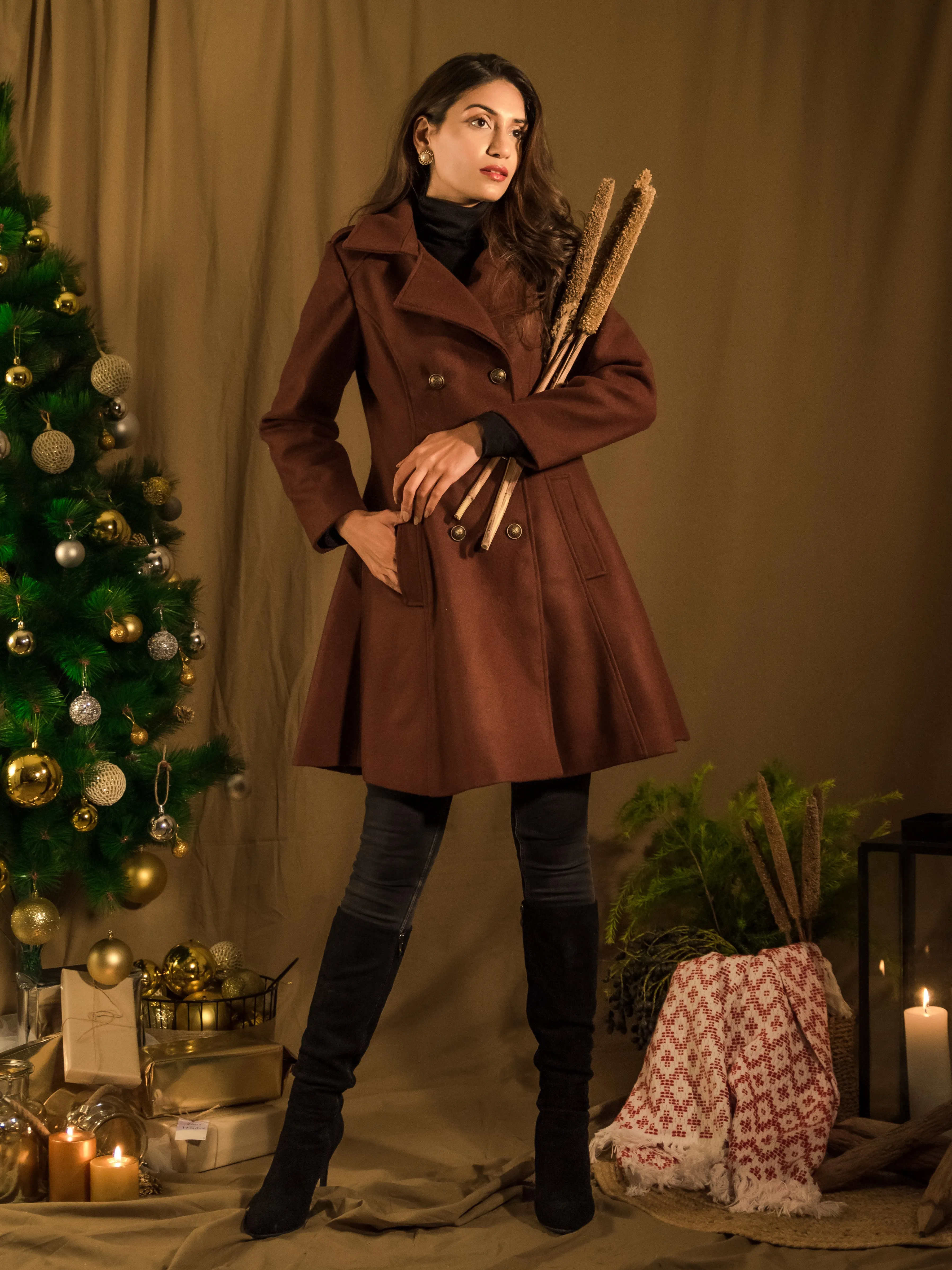 Bruno Brown Wool Coat