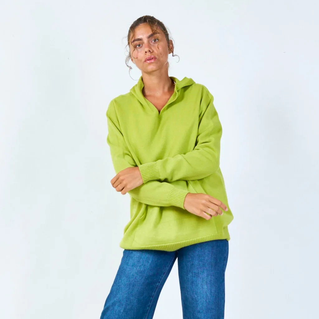 Casual oversized hoodie with front pocket wholesale