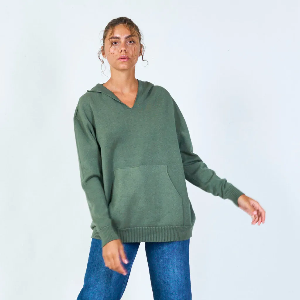 Casual oversized hoodie with front pocket wholesale