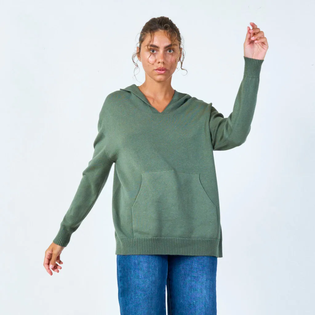 Casual oversized hoodie with front pocket wholesale