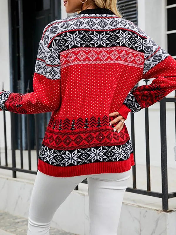 Charming Holiday Reindeer Women's Sweater - Cozy & Fashionable for Winter