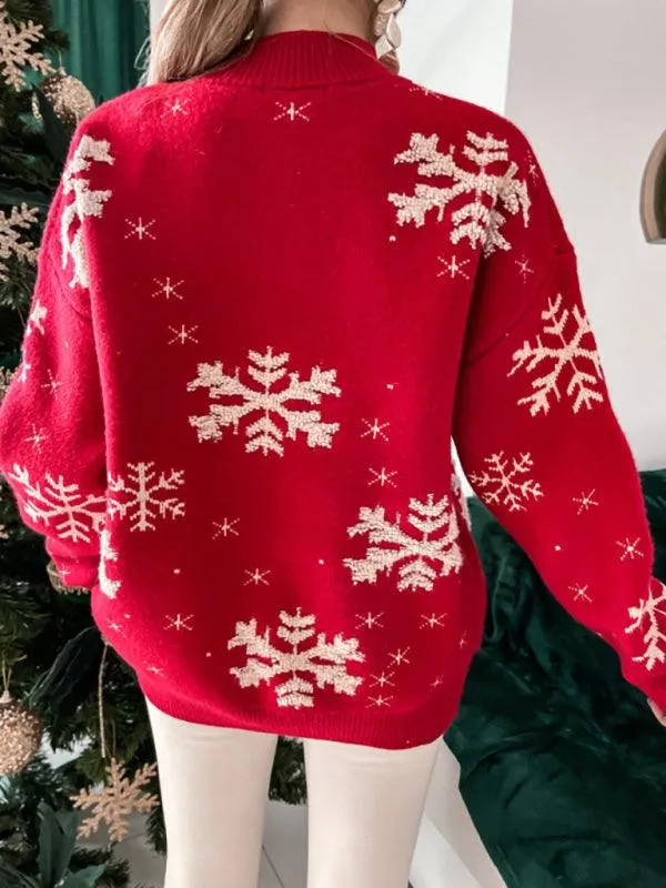 Charming Snowflake Holiday Sweater for Women: Celebrate in Comfort and Style