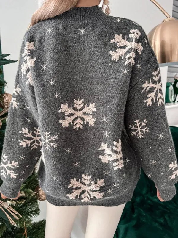 Charming Snowflake Holiday Sweater for Women: Celebrate in Comfort and Style