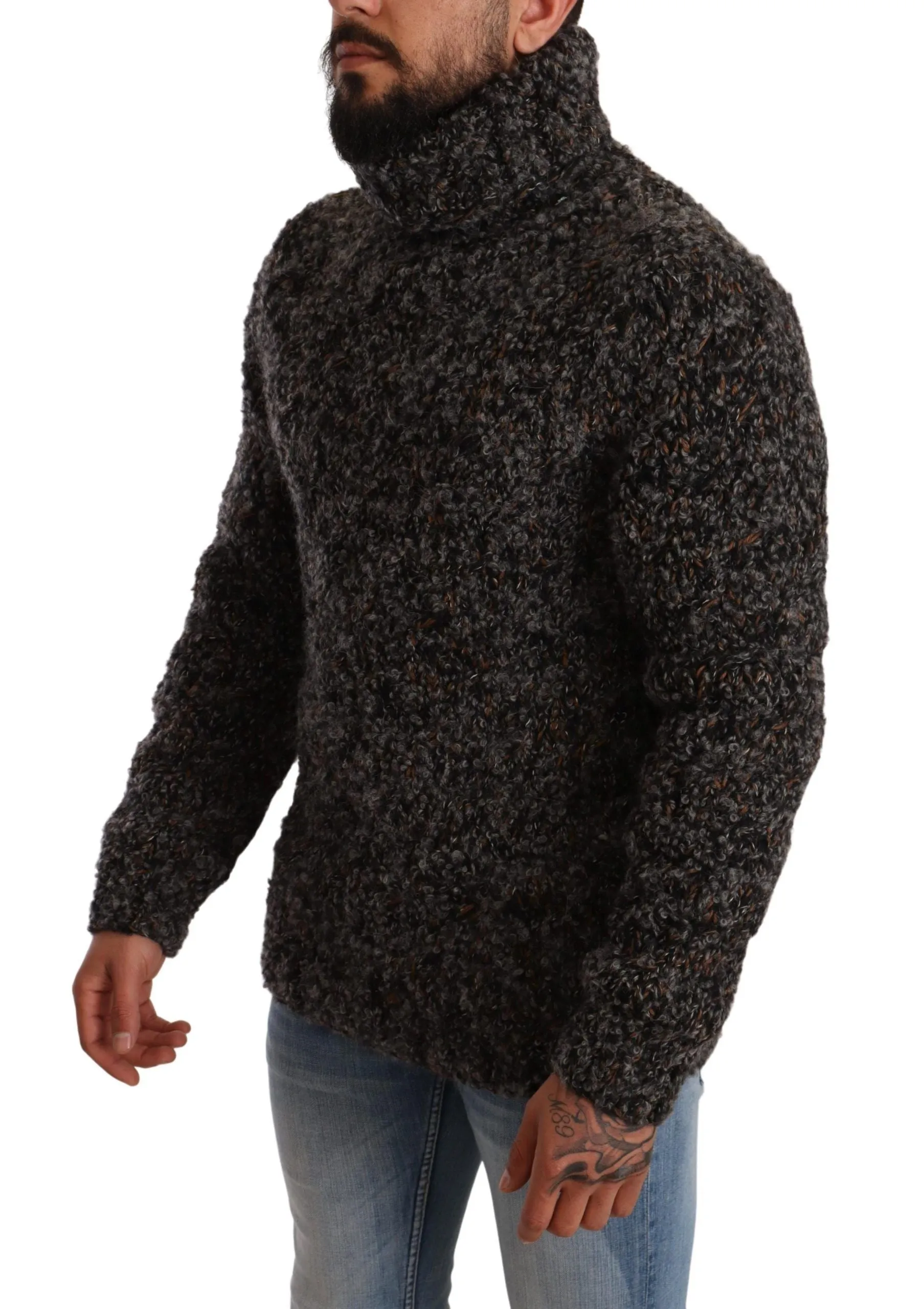 Dolce & Gabbana Elegant Speckled Turtleneck Wool-Blend Sweater