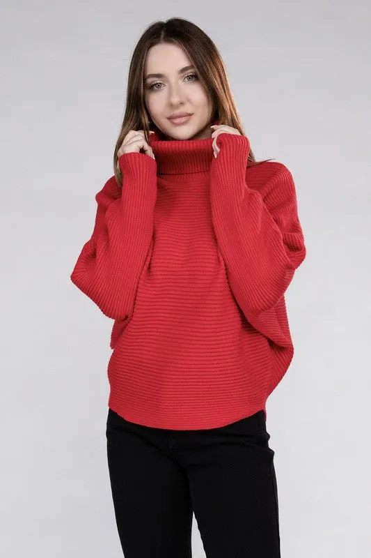 Dolman Sleeve Turtleneck Sweater