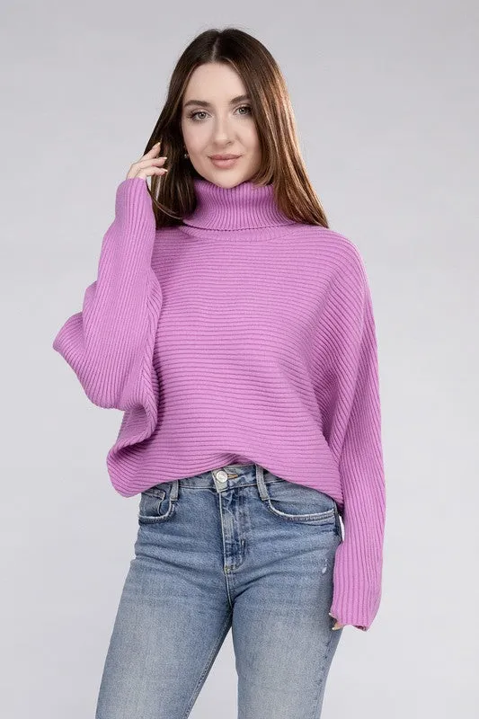 Dolman Sleeve Turtleneck Sweater