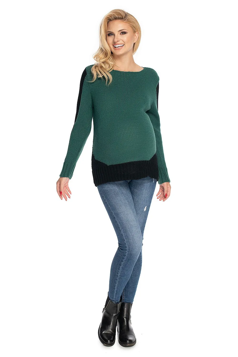 Elegant Maternity Peekaboo Sweater for Expecting Moms