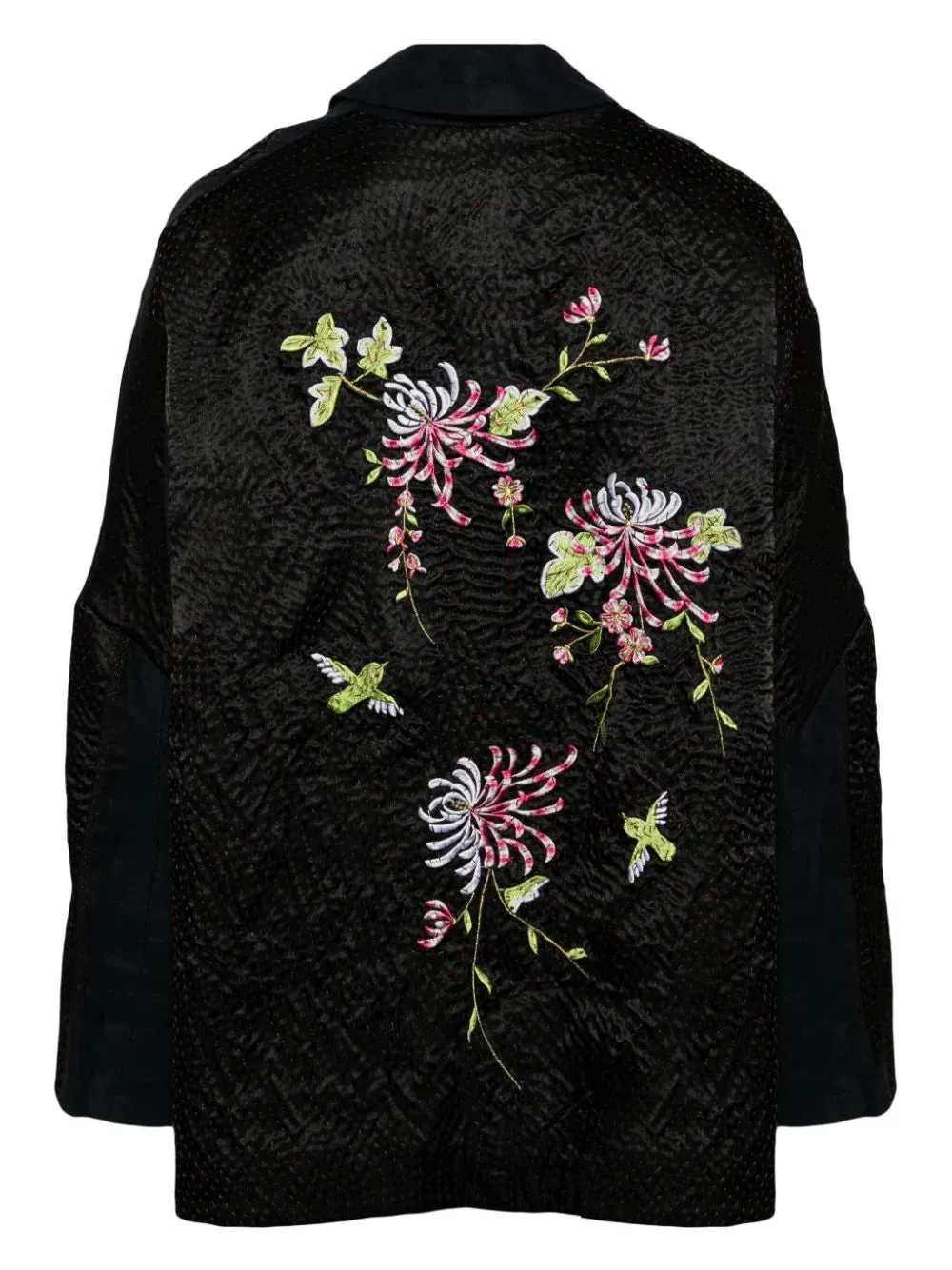 Embroidered Single-Breasted Coat