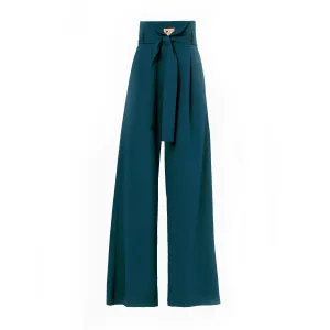 Emerald High Waist Long Wide Leg Trousers