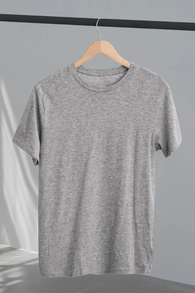 Grey Melange Oversized T-shirt for women