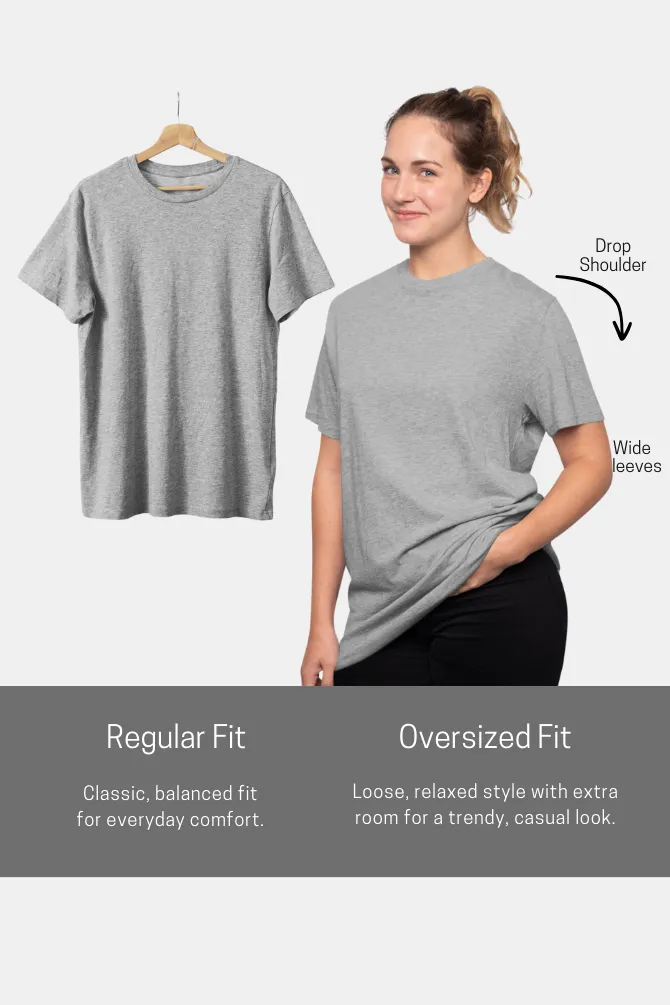 Grey Melange Oversized T-shirt for women