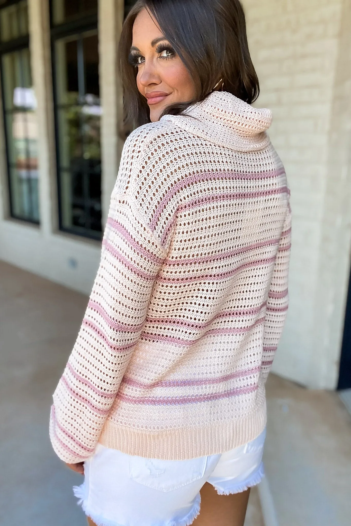 Let's Get Going Pink Knitted Sweater