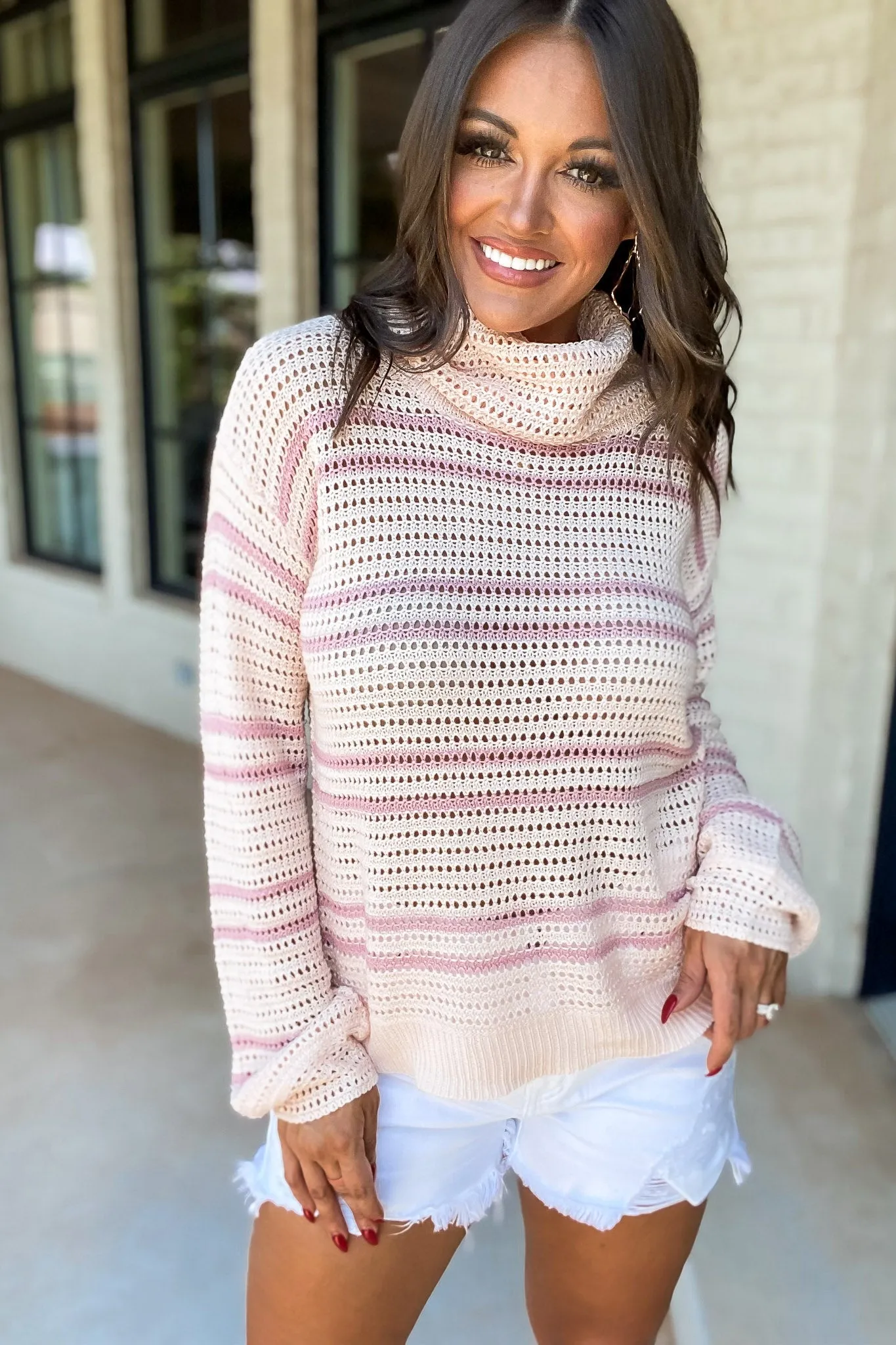 Let's Get Going Pink Knitted Sweater