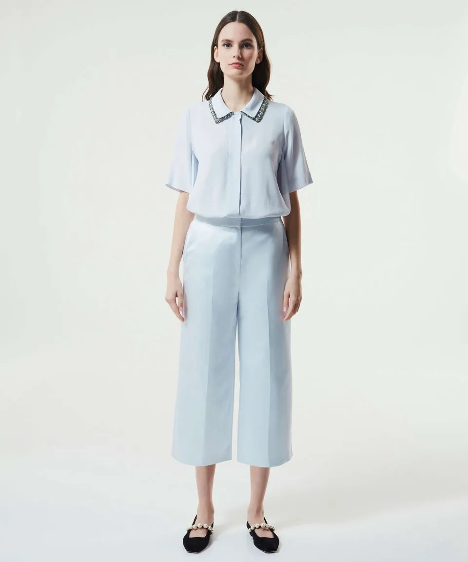 Machka Wide Leg Trouser Ice Blue