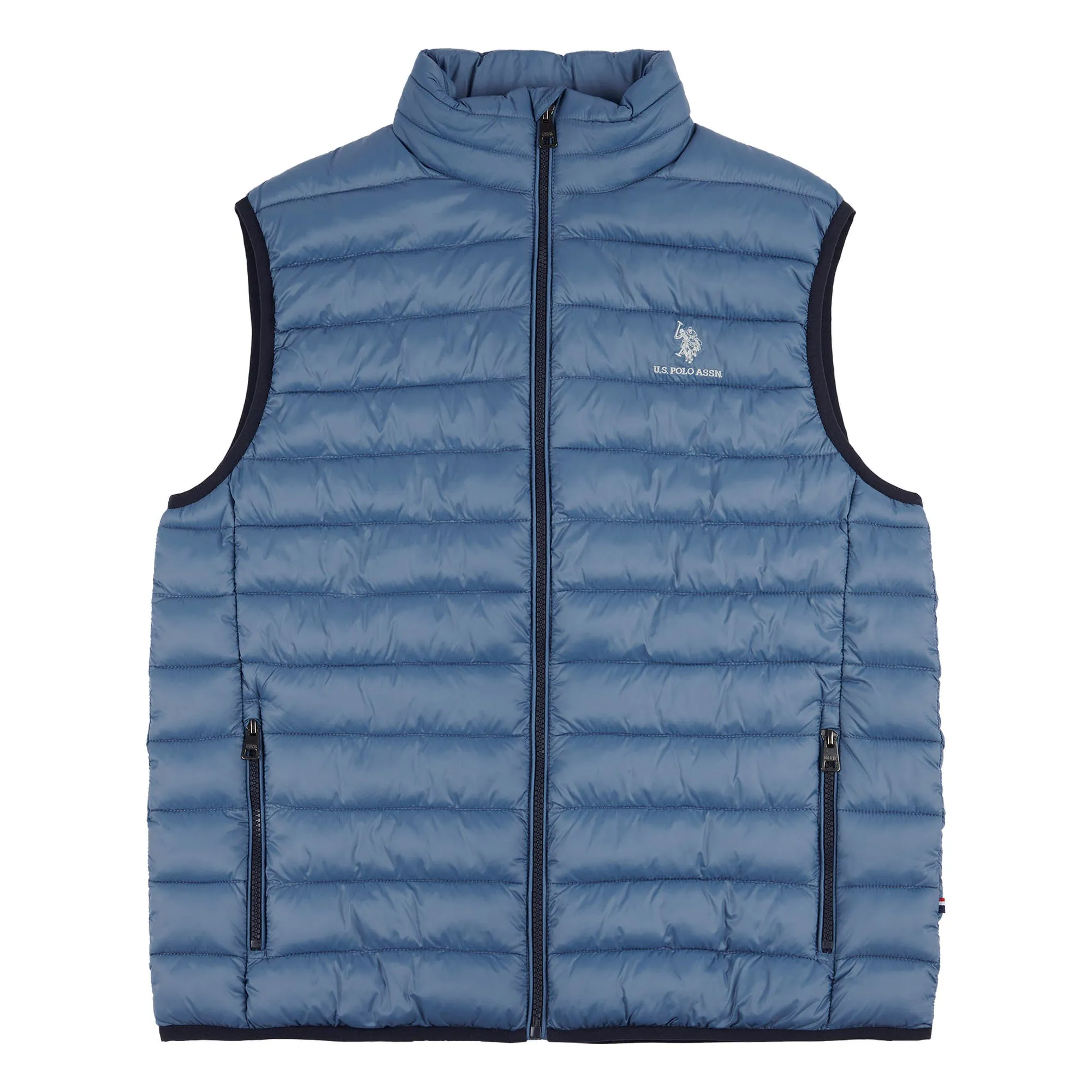 Mens Bound Quilted Gilet in Blue Horizon