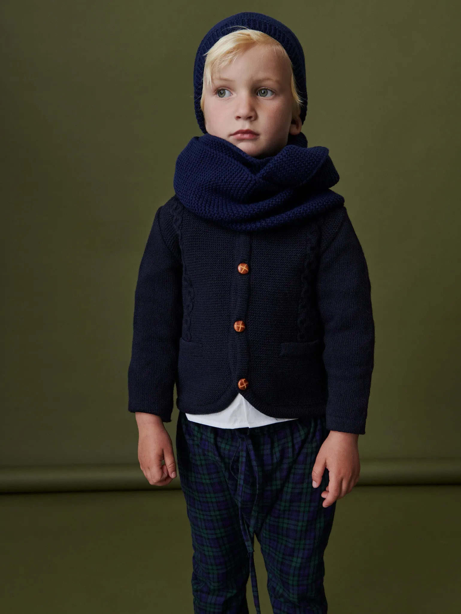 Navy Merino Kids Snood