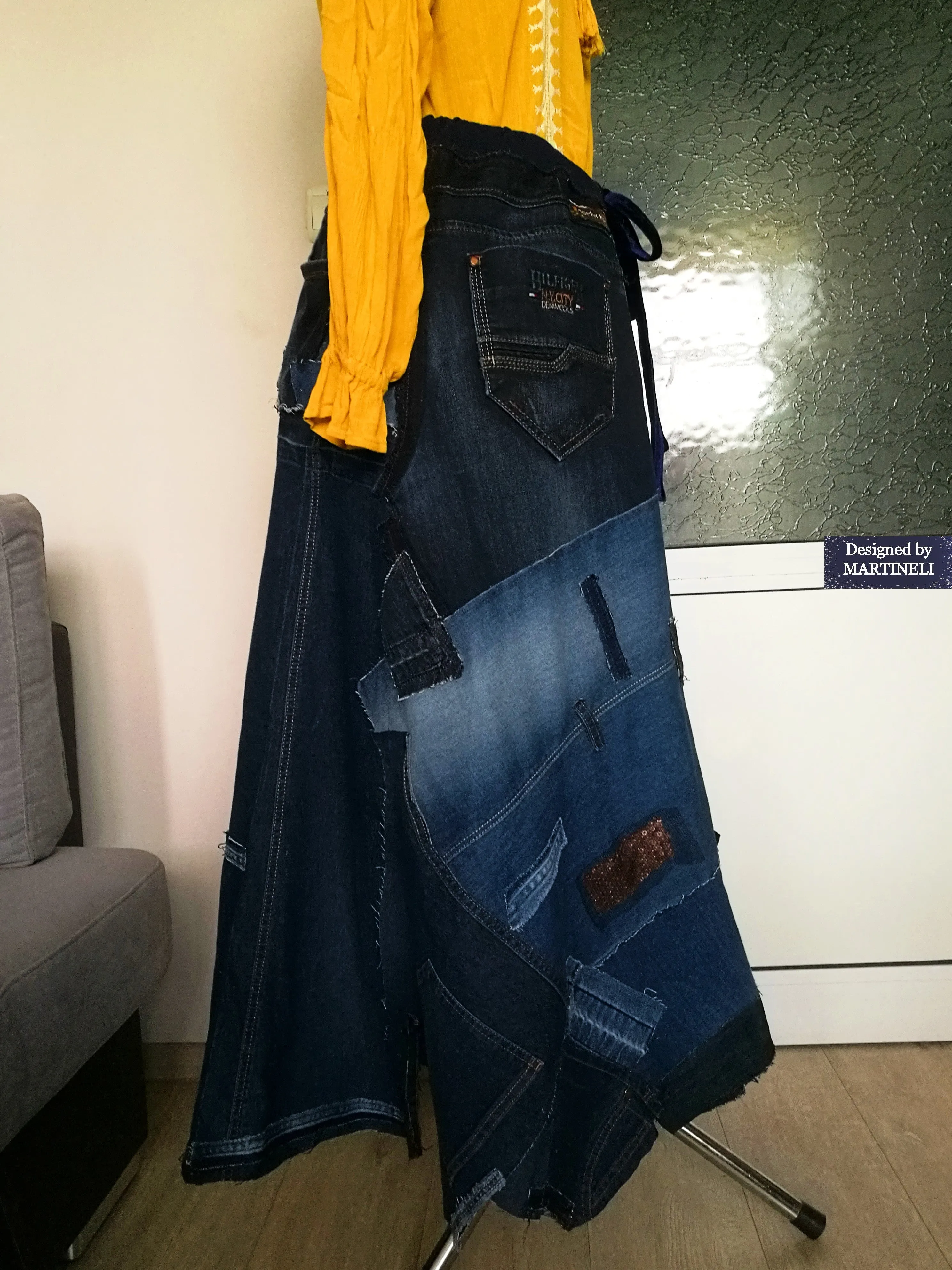 Plus Size Long Denim Skirt 2XL Tommy Hilfiger Jeans Skirt Loose Denim Skirt For Women