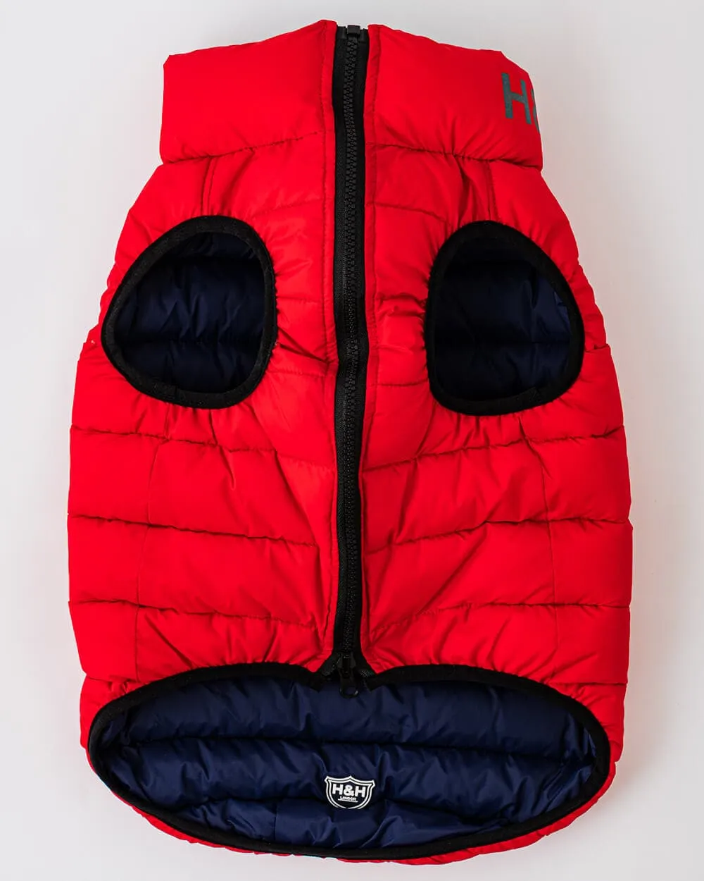 Reversible Dog Puffer Jacket - Red and Navy