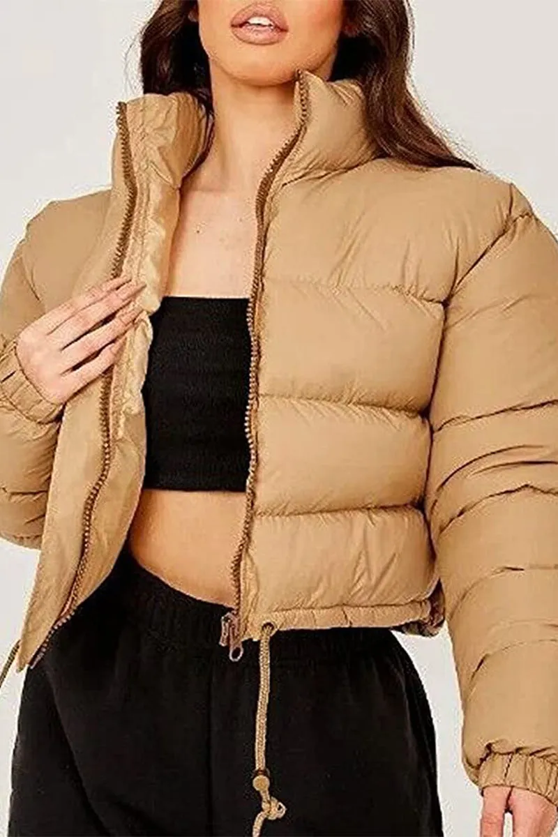 Sleek Cropped Puffer Jacket