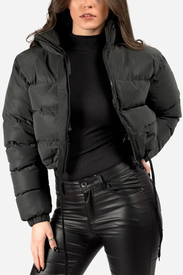 Sleek Cropped Puffer Jacket