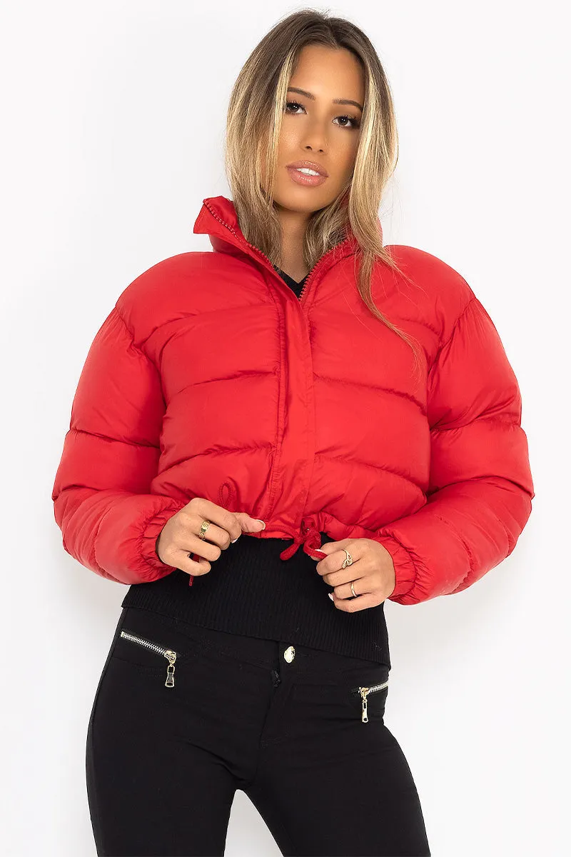 Sleek Cropped Puffer Jacket