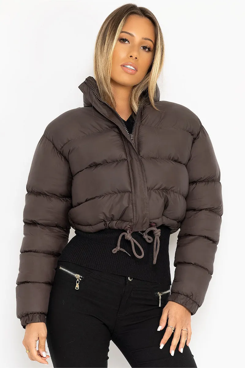 Sleek Cropped Puffer Jacket