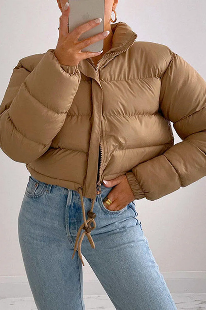 Sleek Cropped Puffer Jacket