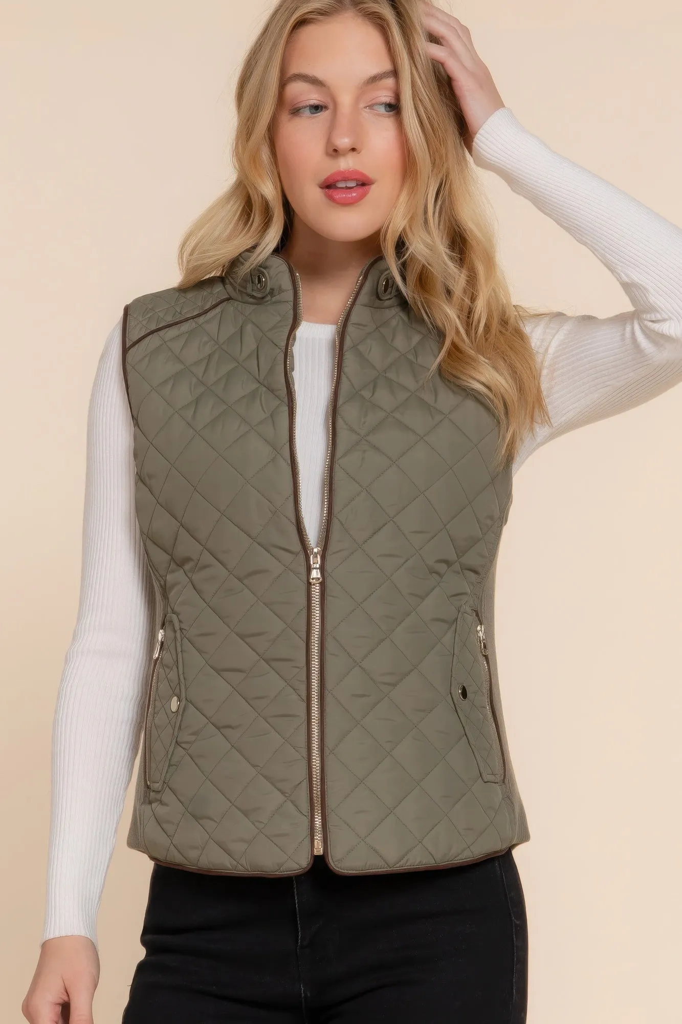 Suede Quilted Vest