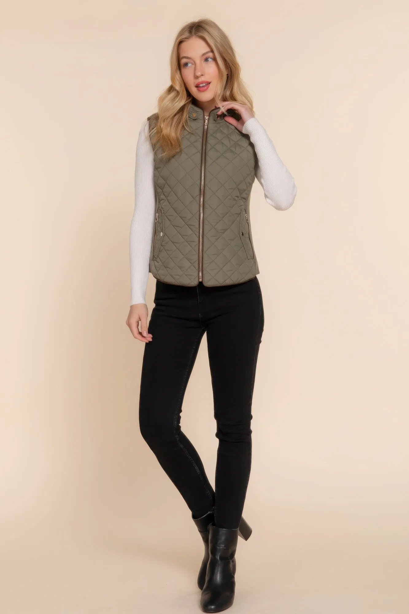 Suede Quilted Vest