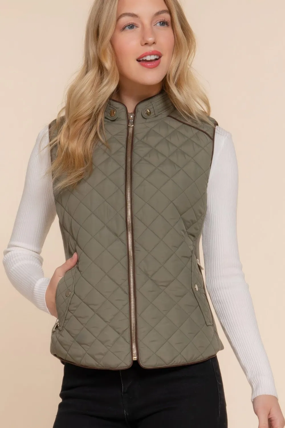 Suede Quilted Vest