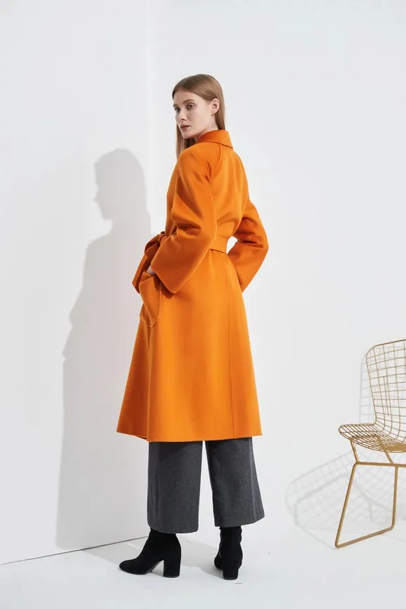 The Classic Wrap Coat - Pumpkin Orange