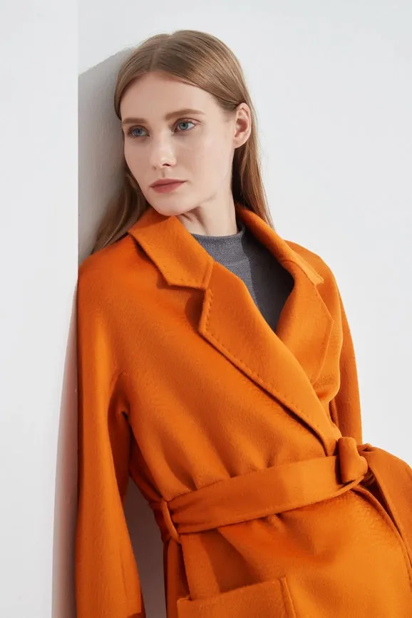 The Classic Wrap Coat - Pumpkin Orange