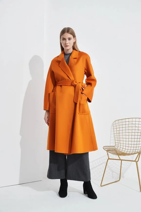 The Classic Wrap Coat - Pumpkin Orange