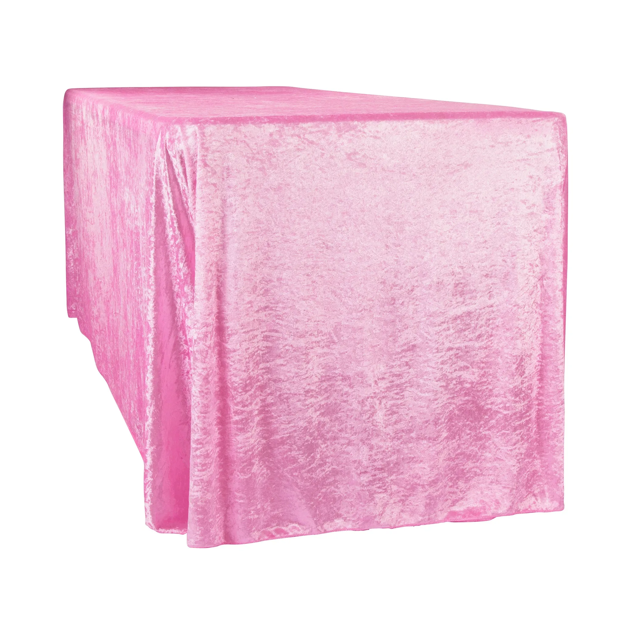 Velvet 90"x156" Rectangular Tablecloth - Pink