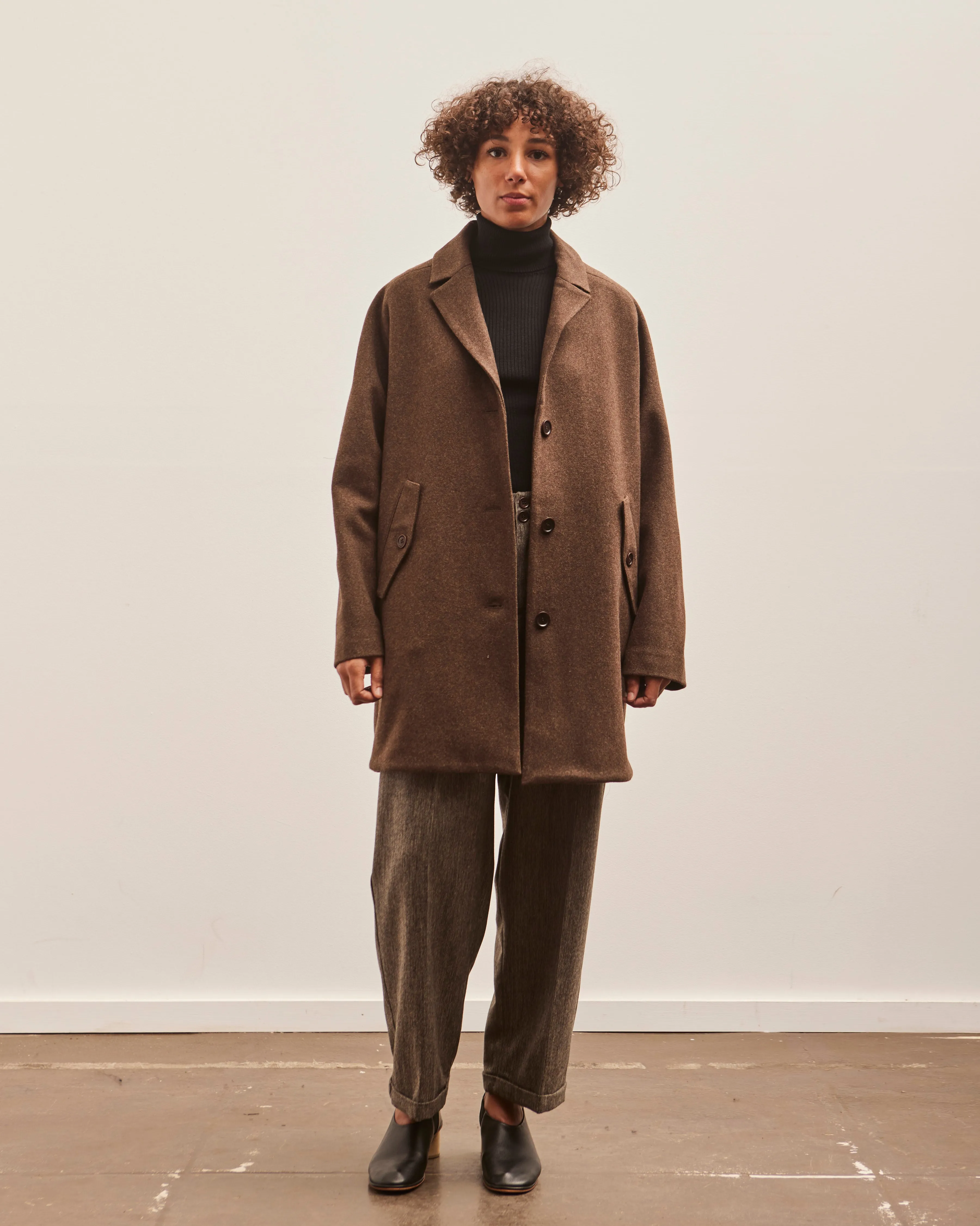 YMC Eno Wool Coat, Brown