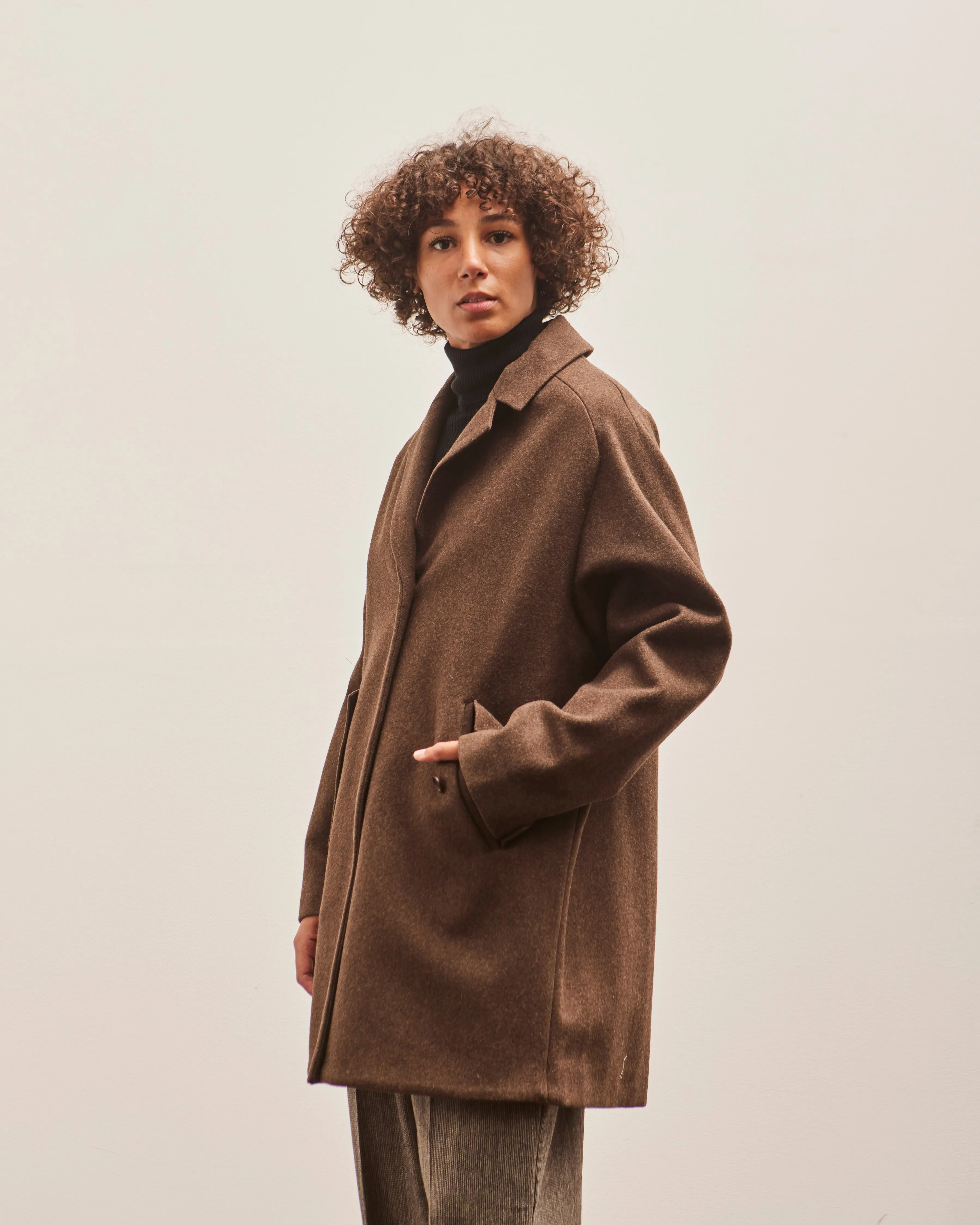 YMC Eno Wool Coat, Brown