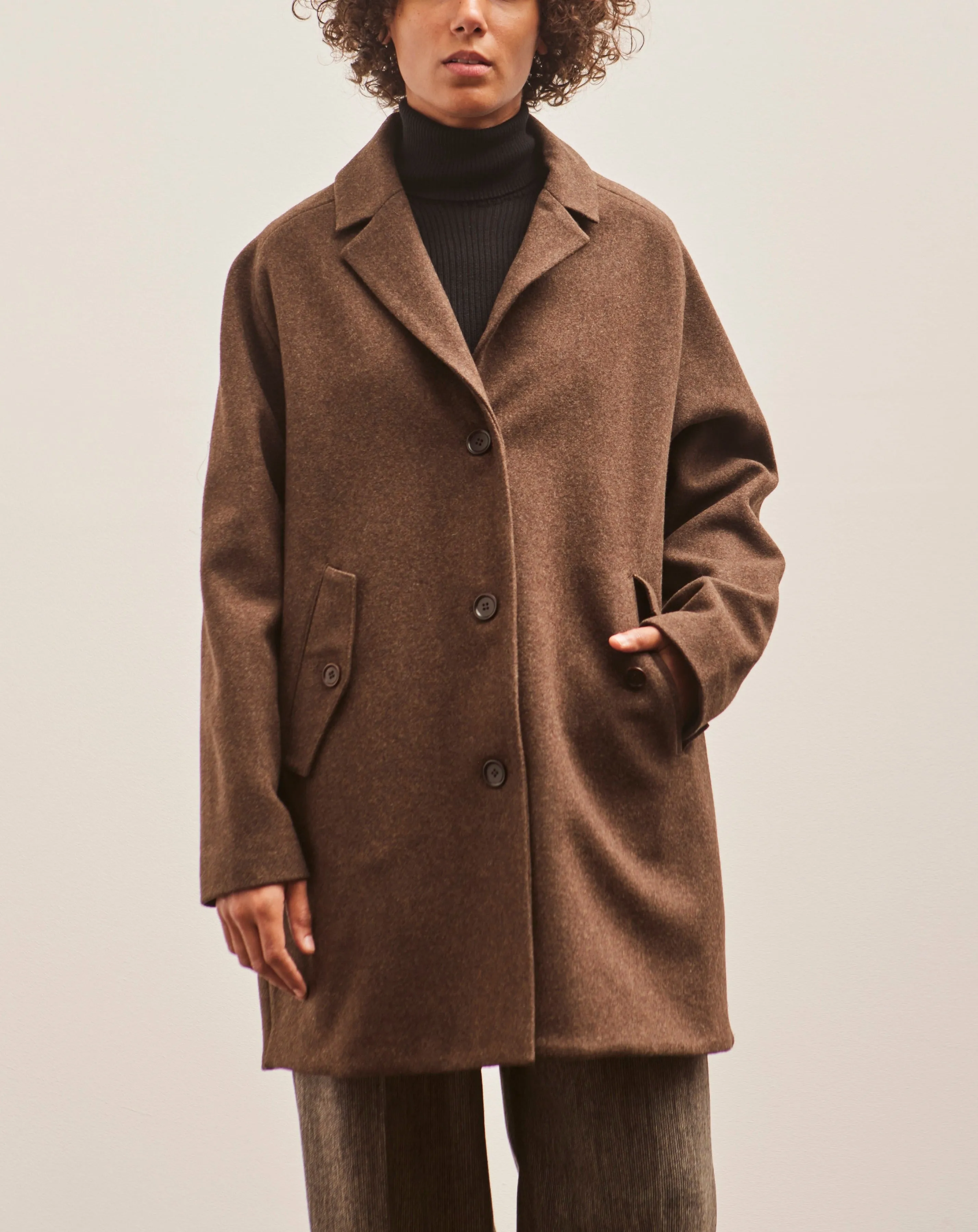 YMC Eno Wool Coat, Brown